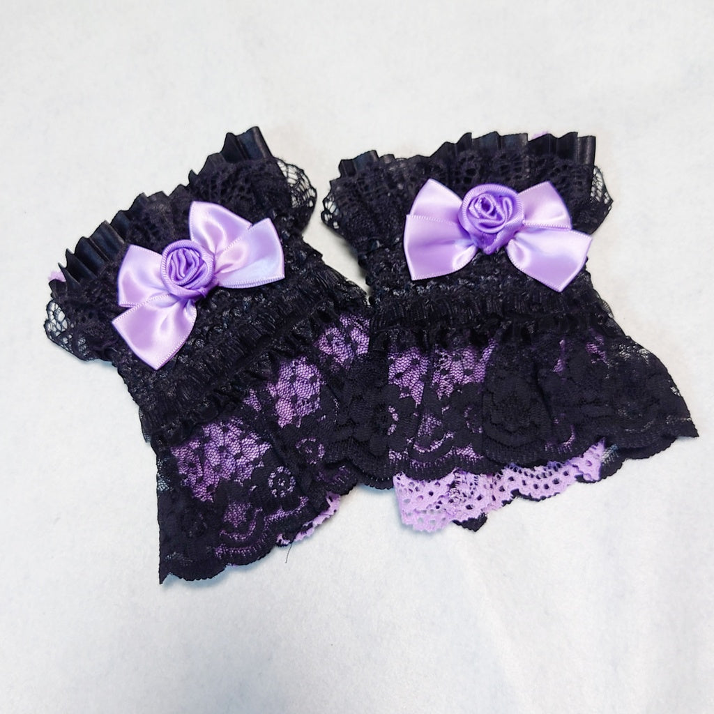 <02049>Arm cover (purple rose ribbon)