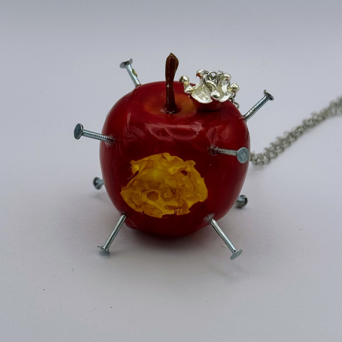 <18088>Nail Honey Apple Necklace (Silver)