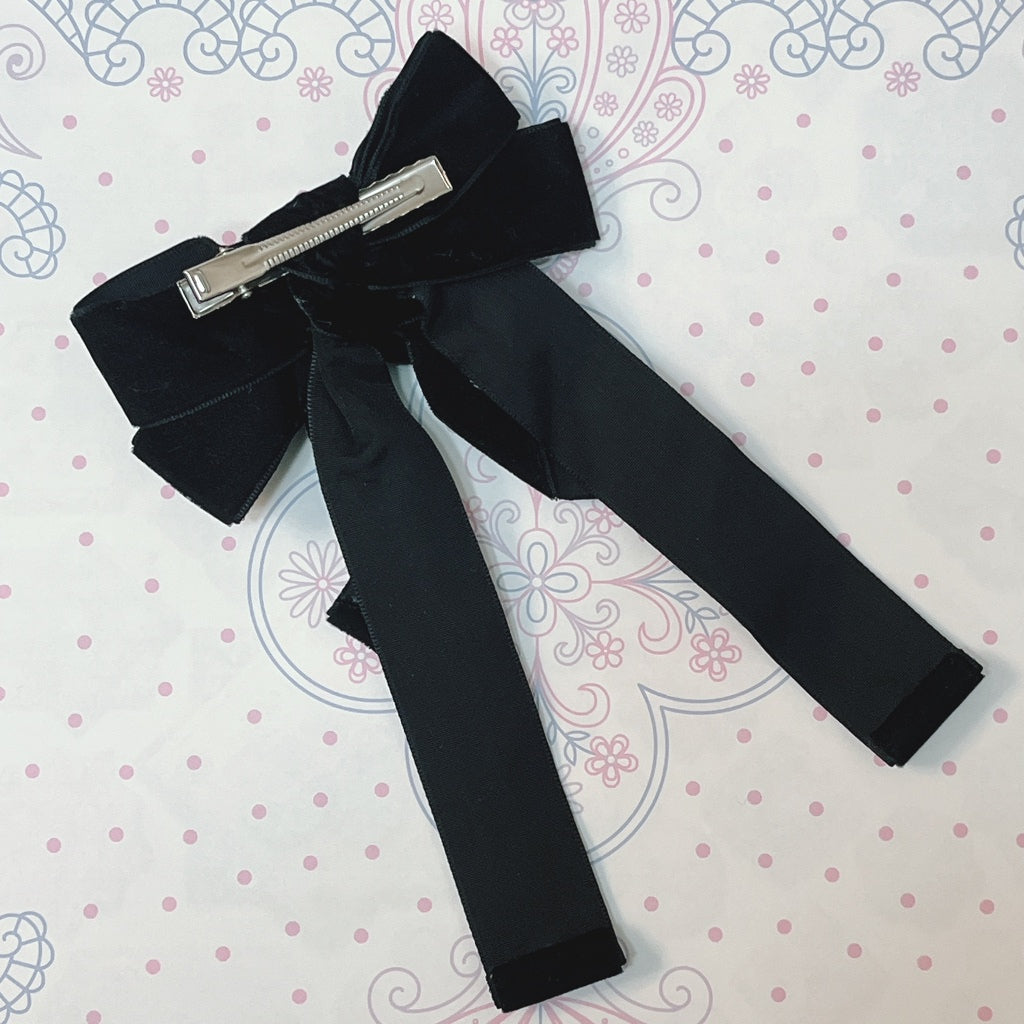 <13001>Pretentious lady's hair clip（Black×Brush Rose）