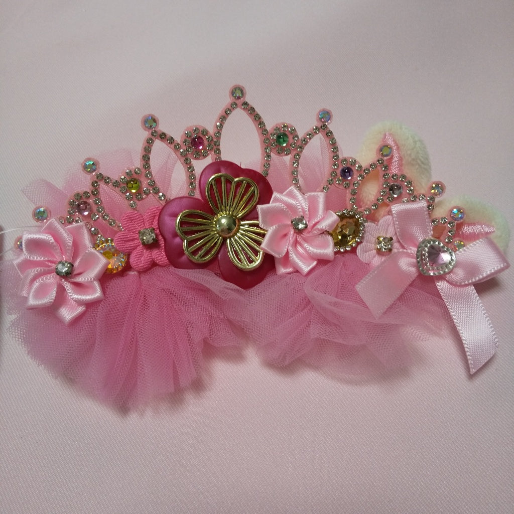 <35017>Tiara hair clip (pink)